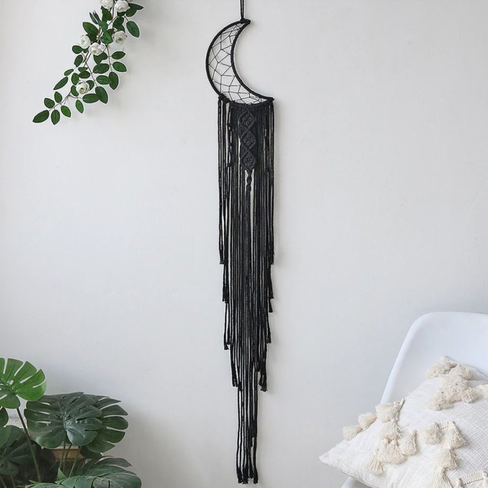 Moon Macrame Wall Hanging Boho Hoom Decor Macrame Dream Catcher Tapestry